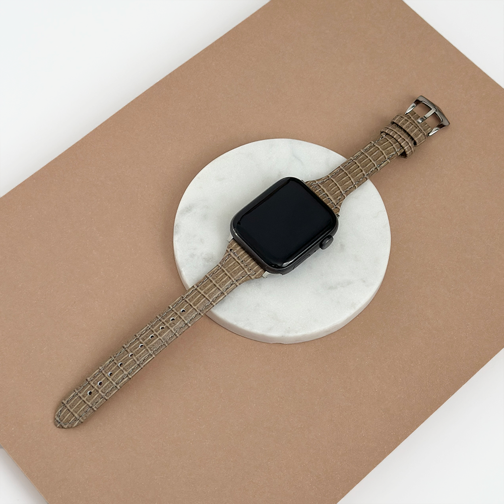 NEW - Vegan PU Croc Leather Apple Watch Strap - Nude