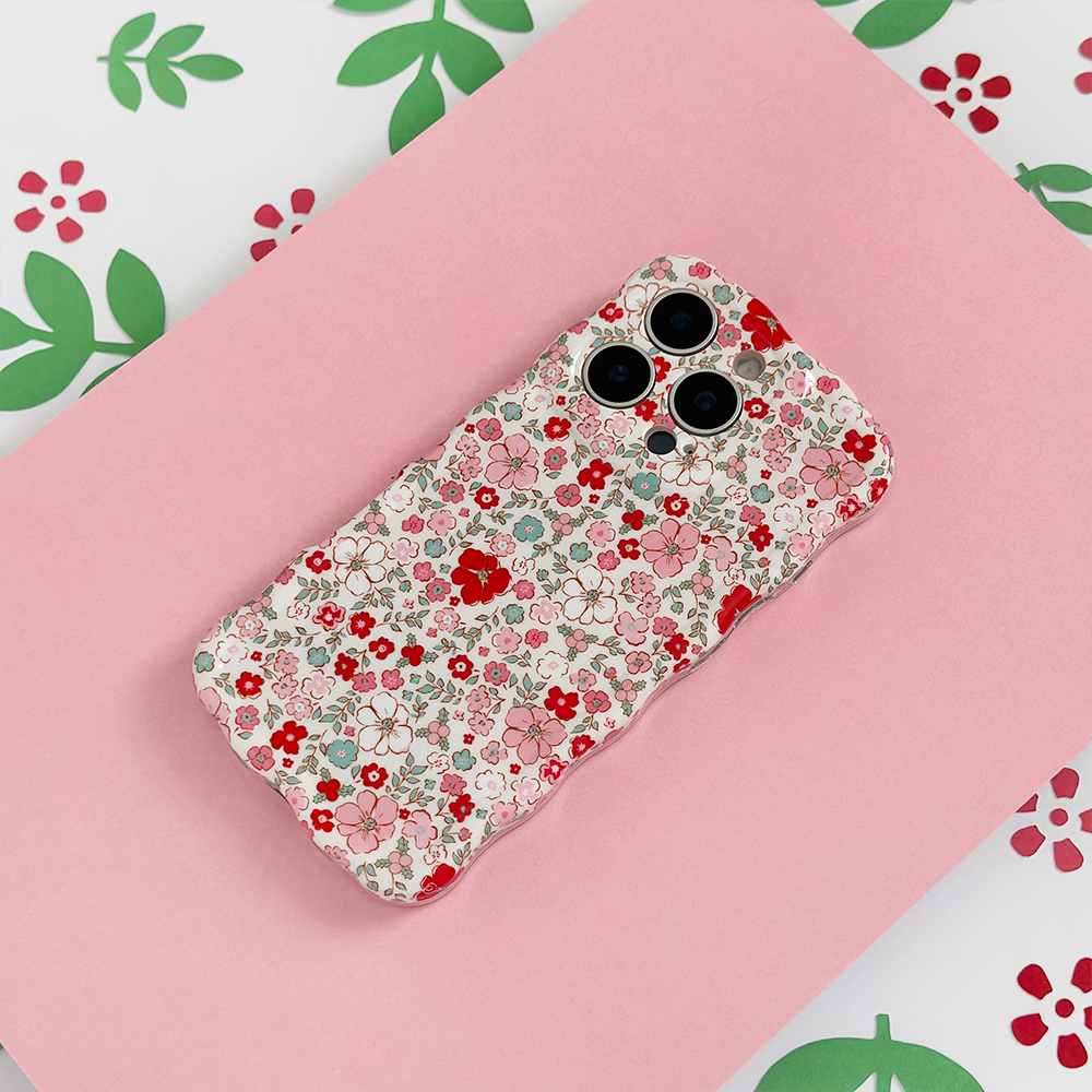 Wavy Phone Case - Christmas Flowers