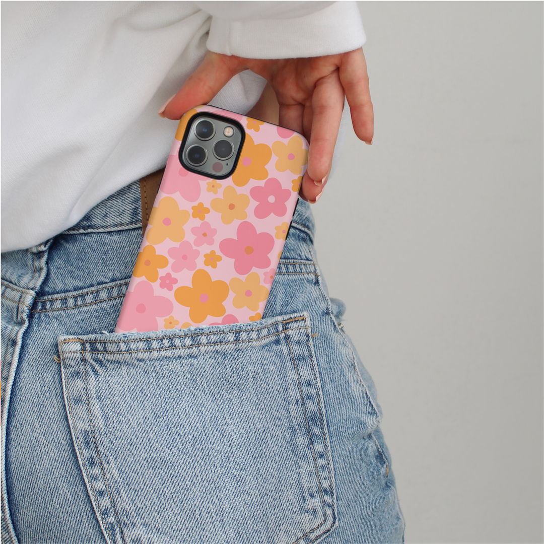 Tough MagSafe® Phone Case - Pink & Orange Bloom