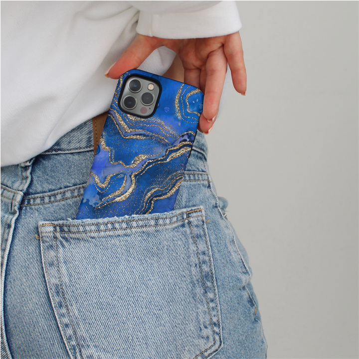 Tough MagSafe® Phone Case - Royal Blue Crystal Agate