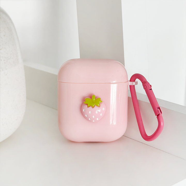 Pink Strawberry Airpods Case