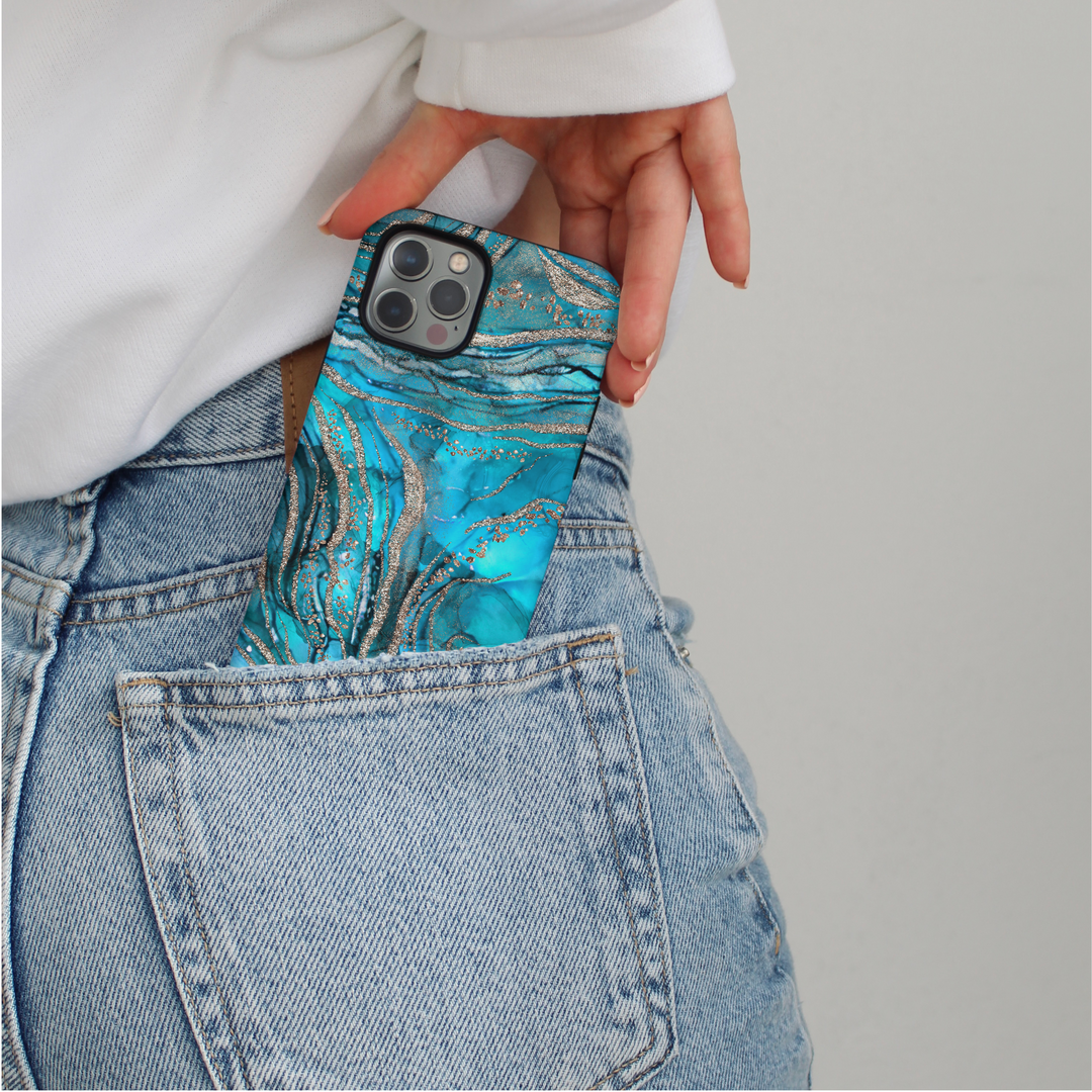Tough Phone Case - Turquoise Crystal Agate