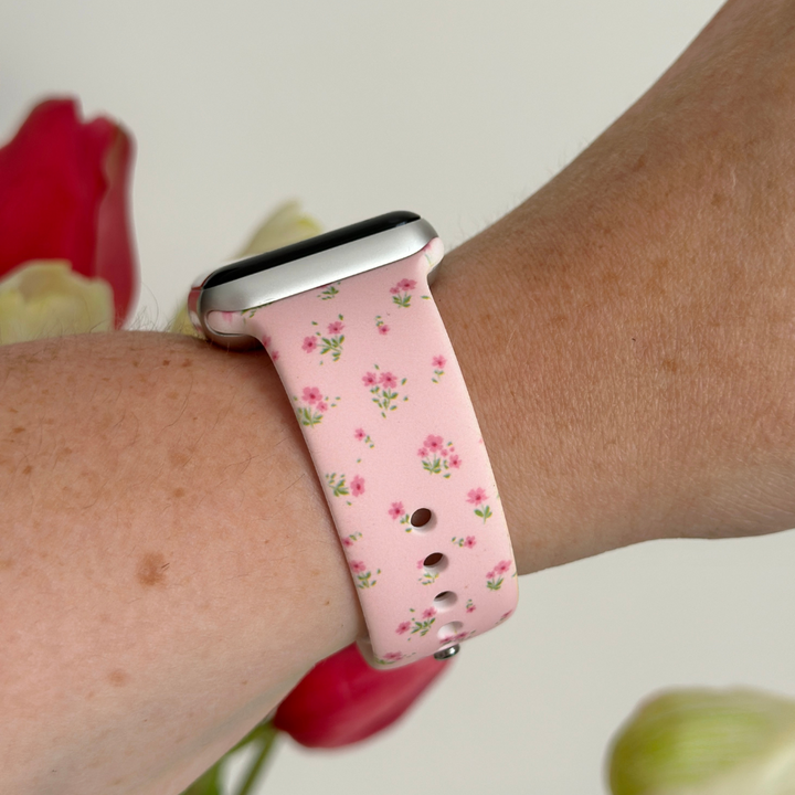 Ditsy Floral Pink Apple Watch Strap