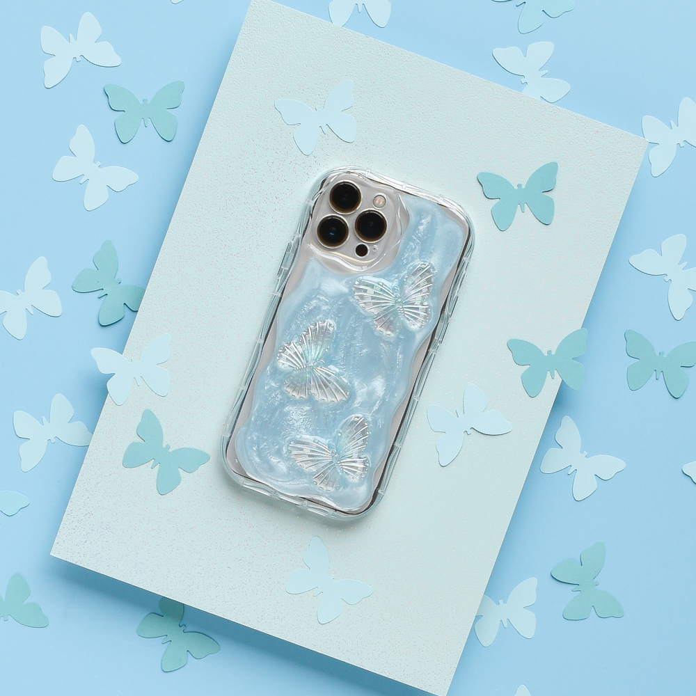 Shimmer Blue Butterflies Phone Case
