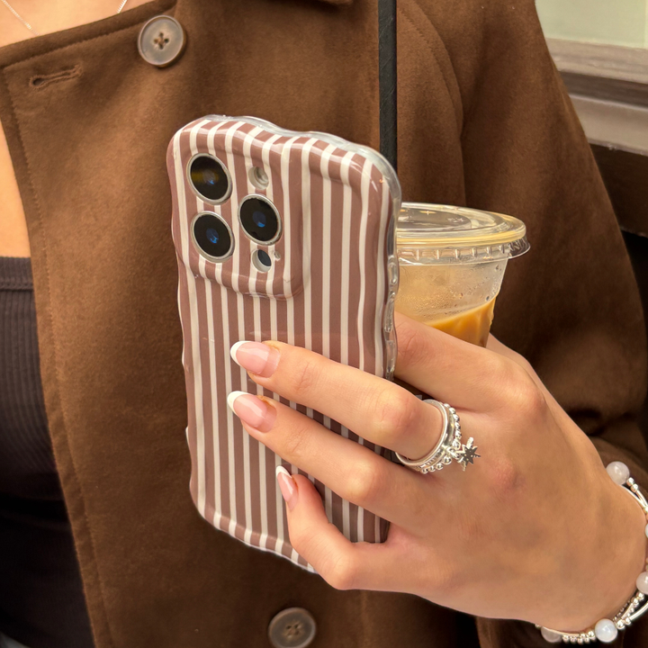 Wavy Phone Case - Chestnut Stripes
