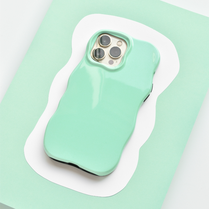 Shine Gloss Wavy Tough Phone Case - Mojito Mint