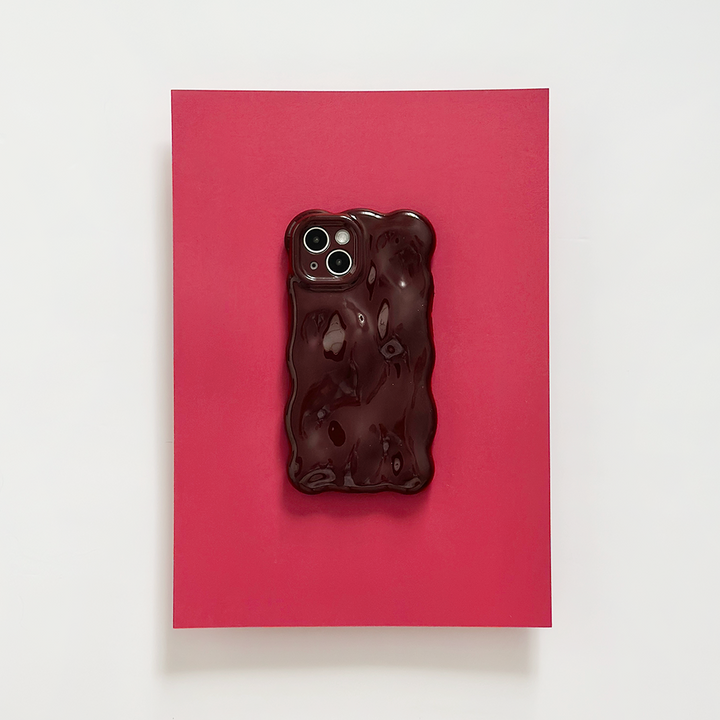 3D Bubble Phone Case - Burgundy