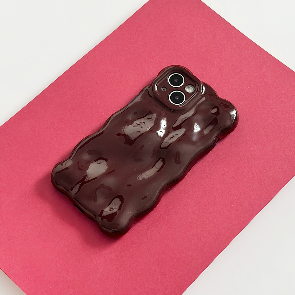 3D Bubble Phone Case - Burgundy