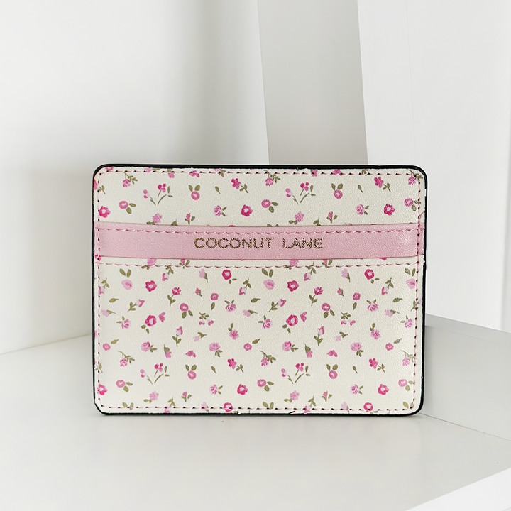 Pink Watercolour Flowers Card Holder