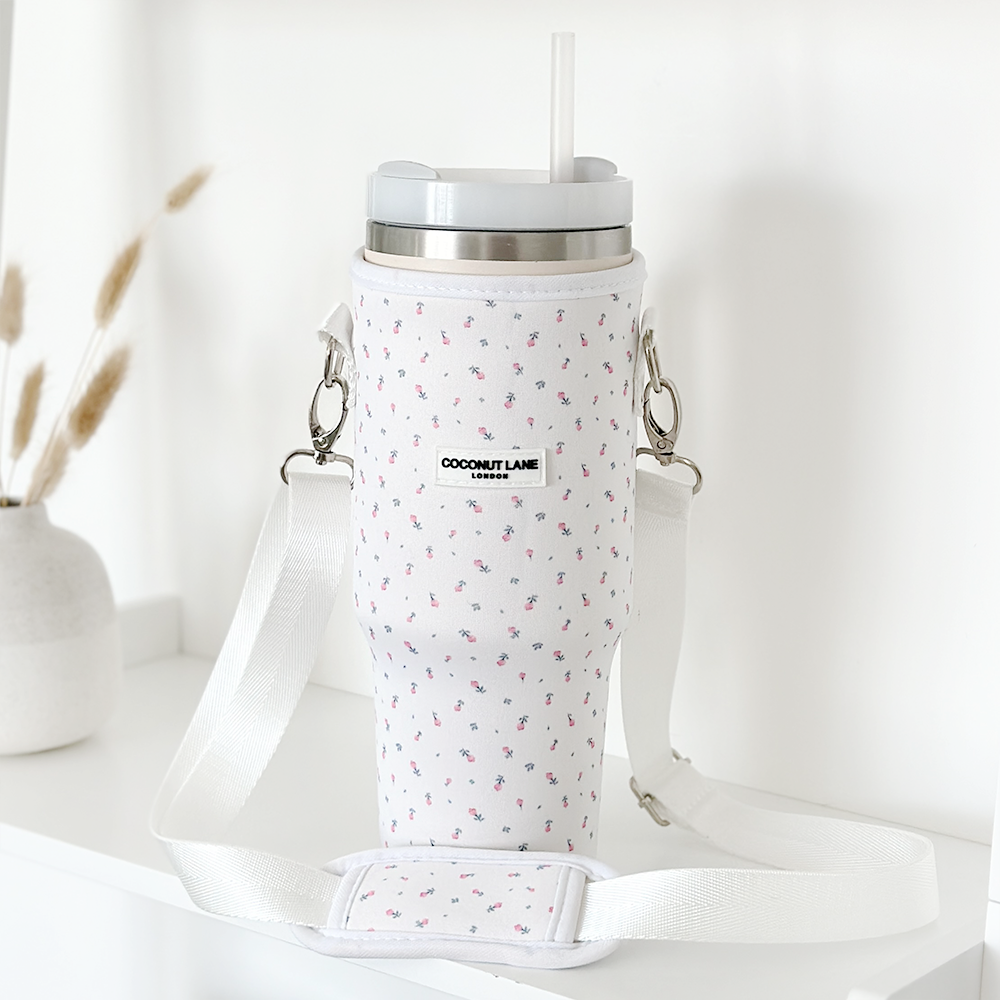 Tumbler Carry Case - Ditsy Floral White