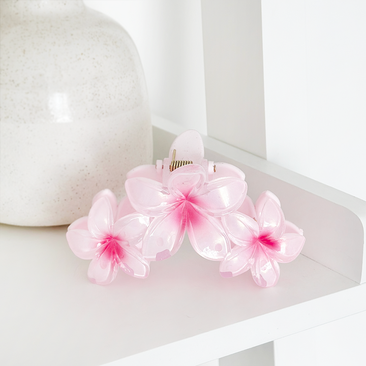 Triple Flower Claw Clip - Pink