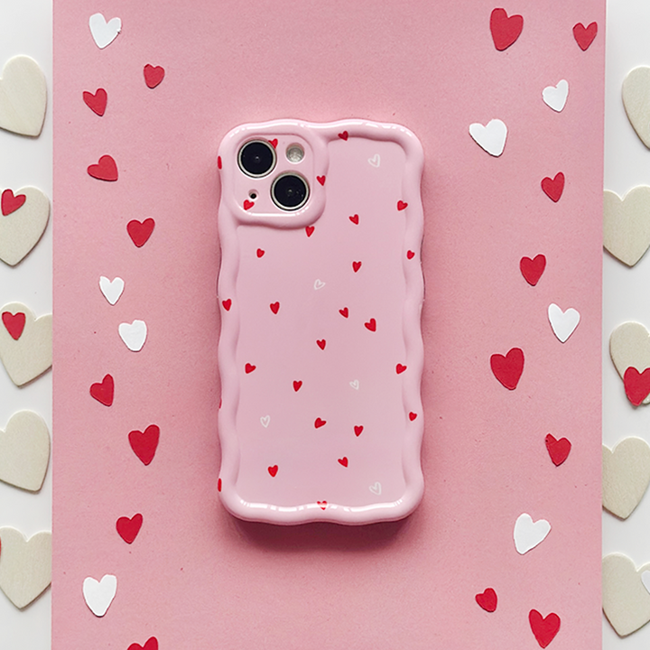 Wavy Phone Case - Cute Hearts