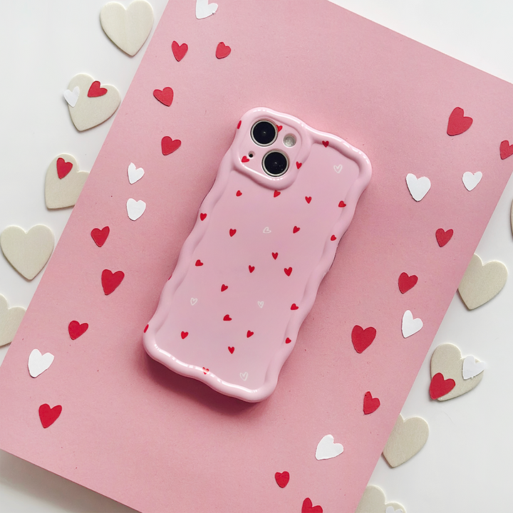 Wavy Phone Case - Cute Hearts